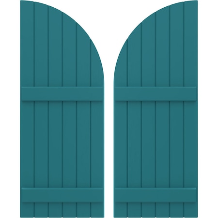 Ekena Millwork Americraft 6-Board (2 Batten) Wood Joined Board-n-Batten Shutters w/ Arch Top, ARW101BQ621X71ANH, PR ARW101BQ621X71ANH